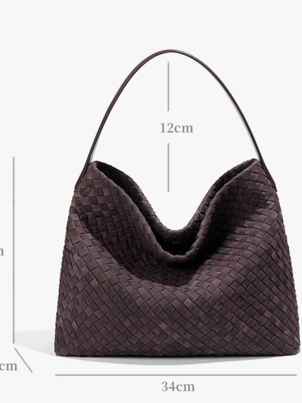 Woven Bags Women Slouchy Woven Suede Tote Bag Trendy Suede Hobo Purse Vintage Sa - Picture 7 of 7
